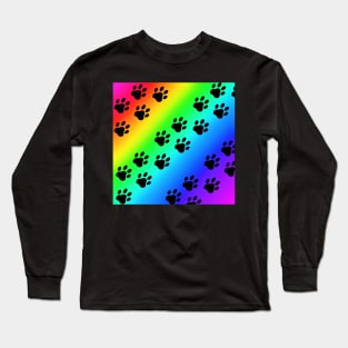 Rainbow paw prints Long Sleeve T-Shirt